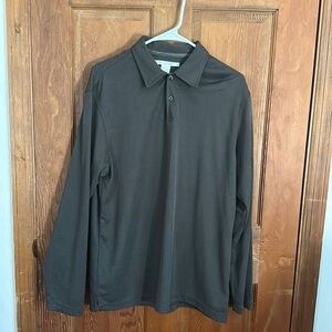 Perry Ellis Men’s Long Sleeve Green Polo Shirt Size Medium